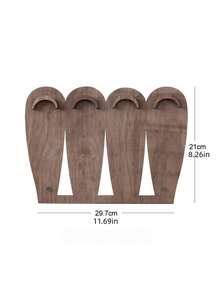 1pc Vintage Walnut Wood Multi Tier Bracelet Display Stand Creative Jewelry Holder Rack For Wristband Beaded Chain Bangles Desktop Organizer Showcase Retail Home Decor Stocking Fillers Christmas Gift Idea Must Haves - Brown - View 5