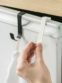 3/6Pcs Stainless Steel Drill-Free Double S-Shaped Hooks, Storage Hooks For Hanging Clothes, Hats And Towels On The Back Of Kitchen And Bathroom Cabinet Doors - Multicolor - View 9
