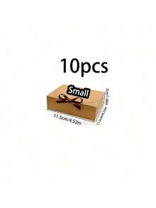 10 Pcs Brown Gift Box Set With Lid Ribbon For Bridesmaid Wedding Birthday Party Valentine Favor Must Have Packaging Supply - Khaki - View 9