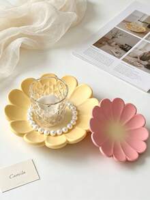 Flower Petal Silicone Mold, DIY Plaster Aroma Diffuser Tray Mold For Resin Epoxy Jewelry Dish Trinket Tray Ornament Craft Making - flower - View 3