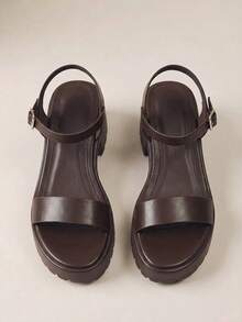 HighSole 女士时尚黑色高跟凉鞋，适合夏季毕业典礼、舞会、度假等各种场合，包括夏季、圣诞节、秋季、新年等节日。 - 咖啡棕羊紋 - 查看 6