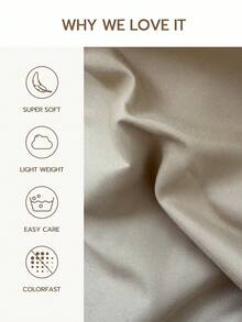 Cirelle 2件組聚酯纖維刺繡信封式封口枕套，光滑透氣聚酯纖維床上用品枕頭保護套，信封式封口（不含枕芯） - 卡其色 - 查看 2