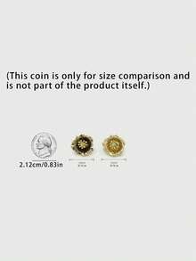 1 Pack 10 Pieces Vintage Irregular Stamen‑Shaped Metal Flower Buttons Decorative Fasteners For Sweater Top Overcoat Windbreaker Outerwear Sewing Accessories - 10pcs - View 3