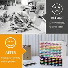 1 Set Large Colorful Coded Alcohol Marker Set With 240 Vivid Colors, Storage Box, Suitable For School Projects, Art Classes And Student Artists(No Pen Included) - White - View 6
