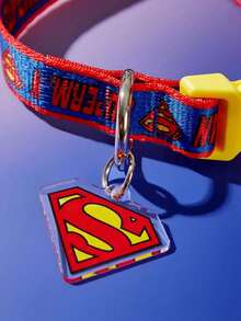 SUPERMAN X PETSIN 1pc Printed Webbing Dog Collar, Durable Red, Blue And Yellow Design With Quick-Release Buckle, Adjustable Comfortable Collar For Small And Medium Dogs, Perfect For Fans Of - Multicolor - View 14