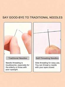Self-Threading Needles: Easy Side Threading For All - Ideal For Elderly Or Those With Poor Eyesight - Multicolor. - View 6