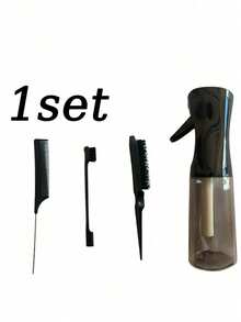 4-Piece Professional Hairdressing Tool Set, Including Spray Bottle, Pointed Comb, Eyebrow Brush, Volumizing Comb For Daily Hair Cleaning And Brushing, Wet And Dry Curling Comb, Parting Brush, Coarse And Fine Hair Care - Multicolor - View 13