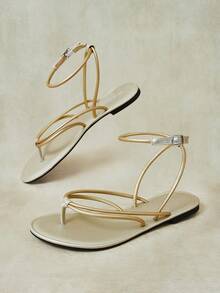 Styleloop Ladies, Thong, Buckle, Summer Breeze, Style, Flat Sandals - Gold - View 1