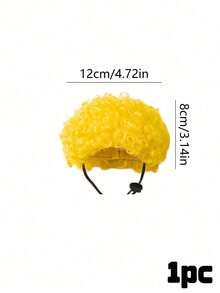PETSIN 1PC Adorable Pet Afro Wig With Adjustable Elastic Strap, Suitable For Small To Medium-Sized Cats And Dogs. A Fun Costume Prop For Halloween, Birthday Parties, And Holiday Photoshoots. - Multicolor - View 17