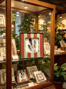 Vintage Picture Frame With Stripe Design, Square Bohemian Photo Frame For Tabletop Decor, Retro & Unique Home Accent - multicolor - View 8