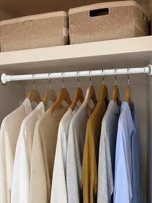 1PC Thickened 0.86-Inch Tube, Drill-Free Tension Rod, Extendable Shower Curtain And Curtain Rod, Wardrobe Hanging Rod, Balcony Clothes Drying Rod, Door Curtain Support Rod, An Essential Household Tool With Easy Installation - multicolor - View 7