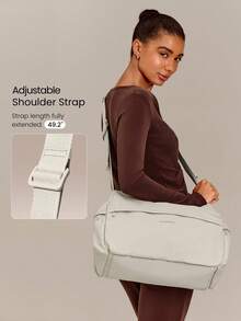 GLOWMODE Large 14L Confident Carry Graphic Crossbody Bag With Multi-Zip Compartments & Adjustable Strap Gym Travel Vacation Daily Casual Wear - Light gray green - View 5