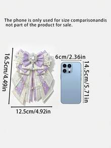 One-Piece; Cute And Elegant; Featuring A Luxurious Decorative Bow Pendant, Ribbon Brooch/Corsage, And Silver Chain; Anime/Idol Accessory - multicolor - View 3