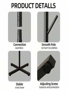 1pc Coat Rack, Stainless Steel Floor-Standing Coat Hanger, Simple Coat Hanger, High-End Premium Bag And Hat Rack. - Gold - View 5