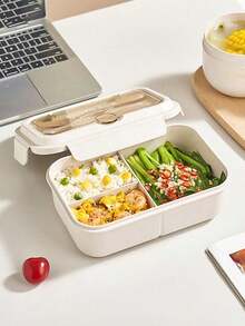 Set Kotak Bekal, Kotak Bento Portabel, Mangkuk Oatmeal Bundar, Kotak Bekal dengan Garpu dan Sendok, Kotak Bekal Sekolah, Microwave, Tas Bekal, Cocok untuk Rumah, Sekolah, Kantor, Perjalanan, Kembali ke Sekolah, dan Piknik di Luar Ruangan - MultiWarna - View 4