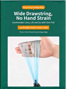 Disposable Drawstring Trash Bags, Random Drawstring Color, Can Be Used As Bin Liners, Cleaning Supplies, Suitable For Commercial & Household Use, Kitchen, Living Room, Bathroom, Office, Hotel Business - A - View 5