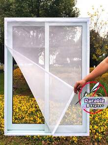 1pc Summer Anti-Mosquito Window Screen, Easy To Install Without Drilling Holes, Available In Multiple Sizes - White Net White Edge - View 1