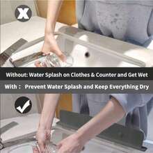 Silicone Sink Splash Guard – Flexible Waterproof Splash Guard Suitable For Kitchen Sinks, Bathroom Wash Basins, Dishwashing Basins And Vegetable Basins, Countertop Water Stopper, Laboratory Sink Protector, Reusable Kitchen Sink Accessory, - View 5