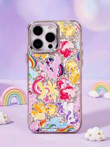 My Little Pony G4 X Joivida Glitter Silver Cartoon Pattern Phone Case Compatible With IPhone 13-17 Series, Shockproof Protective Cover - Multicolor - View 2
