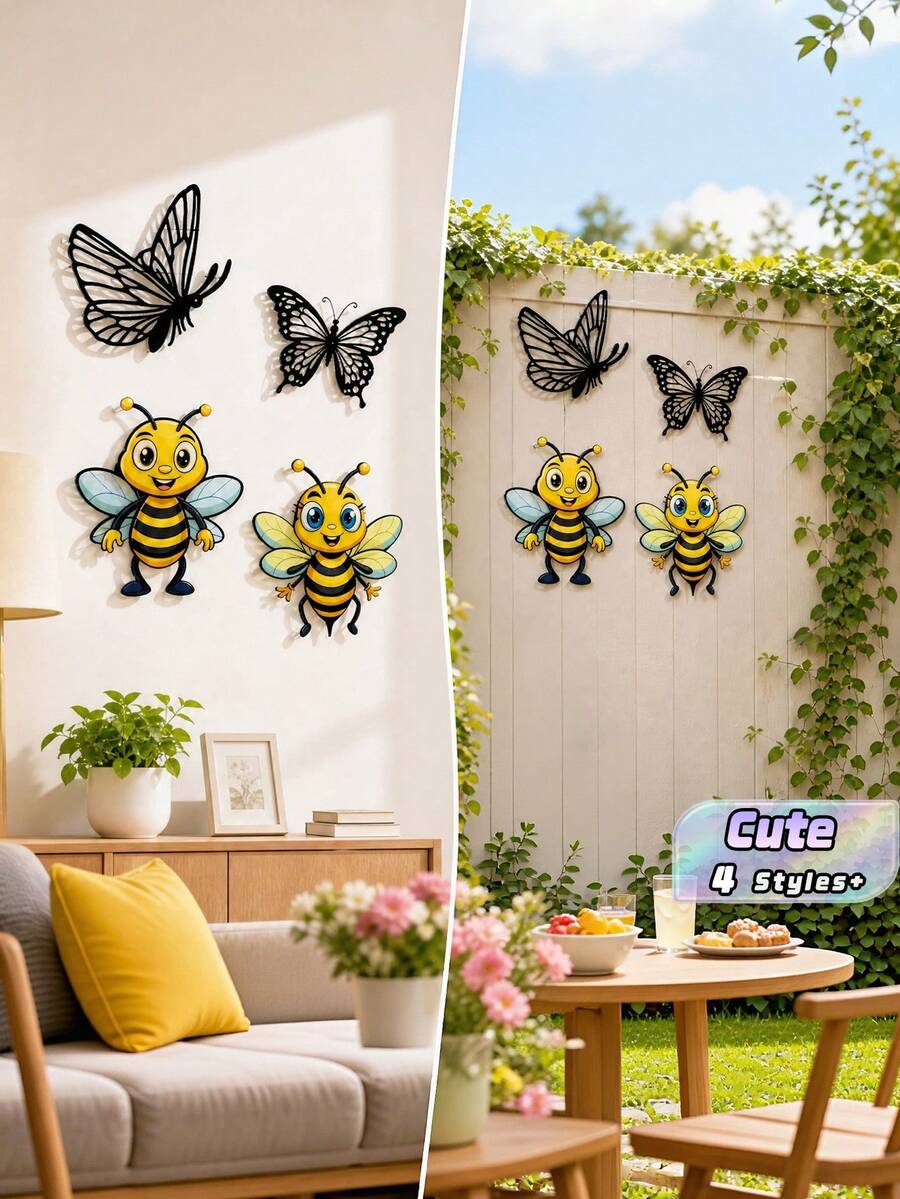 Bestselling Outdoor 2D Flat Acrylic Wall Decor With Various Patterns Including Bees, Butterflies, Flowers And Birds, Suitable For Daily Use And Parties - multicolor - View 1