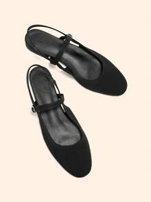 CUCCOO BASICS Women's Shoes Spring, Summer And Autumn Simple Classic Woven Surface Material Round Toe Flats Are Suitable For Commuting, Dating, Parties And Other Occasions Fall Shoes - Black - View 6