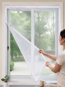 1pc Summer Anti-Mosquito Window Screen, Easy To Install Without Drilling Holes, Available In Multiple Sizes - White Net White Edge - View 6