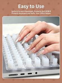 Silicone Pad For Typing With Long Nails, Special For Nail Art; Silicone Nail‑Art Keyboard Cover For Laptops - View 6