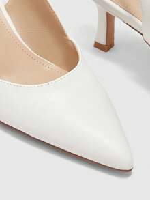 CUCCOO BIZCHIC Women's Elegant Pointed Toe Pumps For Commuting Valentine's Day - White - View 6