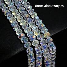 60 Pieces Of 4/6/8mm Austrian Quality Shiny Flat Crystal Beads With Holes Suitable For DIY Bracelets And Phone Accessories - Colorful White - View 16
