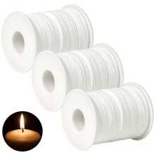 183ft/3 Rolls Smokeless Candle Wicks - White Braided Wick, Suitable For DIY Candle Making, Handcraft Supplies - White - View 1