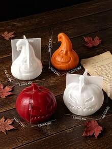 3D Halloween Pumpkin Silicone Mold, Devil Face Jack-O'-Lantern Mold For Candle Plaster Soap Making, DIY Craft Party Decor - Pumpkin - View 2