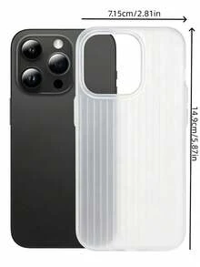 1件半透明磨砂波浪紋手機殼，相容 iPhone 16 Pro，簡約設計，配軟 TPU 緩衝邊框，防刮耐磨，薄型貼合，適合男士、女士與青少年，日常商務與旅行禮物 - 白色 - 查看 3