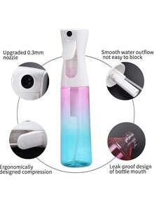 Gradient Color High Pressure Continuous Spray Bottle 200ml 300ml Automatic Air Pressure Ultra Fine Mist Hair Spray Bottle Portable Hair Styling Tool - View 8