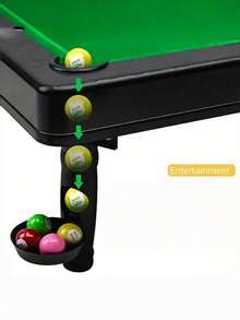 1set Portable Mini Billiards Game Kit Mini Snooker American Pool Table Set With 2 Cues 11 Balls Improve Hand Eye Coordination Strategic Thinking Fun Desktop Game For All Ages Family Office Travel Interactive Leisure Entertainment Toy - Multicolor - View 7