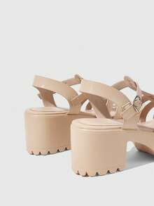 HighSole 女士时尚黑色高跟凉鞋，适合夏季毕业典礼、舞会、度假等各种场合，包括夏季、圣诞节、秋季、新年等节日。 - 杏色 - 查看 7