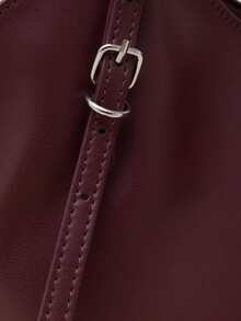 Nöista Burgundy Shoulder Bag With Adjustable Buckle Straps, A Relaxed Shape, And Subtle Side Detaililing - Burgundy - View 10