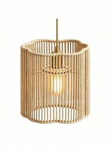 1 st handvävd taklampa i naturlig rotting, standardstorlek, hållbar, vattentät, rostfri och lätt att rengöra, vintage retro kreativ pendellampa för tehus, restaurang, matsal, vardagsrum, arbetsrum, entré, bardisk, hemmakontor, rustik inredning - flerfärgad - Visa 6