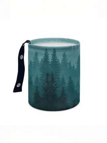 1 Peça Lixeira Portátil Compacta para Carro em Plástico Durável, à Prova de Vazamentos, Impermeável e à Prova de Odores, Fácil de Limpar, Padrão Silencioso Misty Pine Forest Verde, Organizador Automotivo Unissex para Carro, Camping, Cozinha, Viagem, Outdoor e Road Trip, Decoração e Presente - Multicolorido - Visão 7