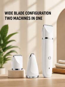 Teckwe 1pc ABS Plastic Cordless Pet Hair Clipper Kit 2 In 1 Interchangeable Heads Low Noise Washable USB Rechargeable Trimmer White Green For Small Large Dogs And Cats Home Pet Grooming Professional Pet Shaver Built In 500mAh Battery - View 5