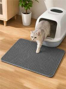 Double Layer EVA Cat Litter Mat Honeycomb Design Waterproof Anti Slip Easy Clean Cat Litter Trapping Mat For Cat Litter Box Prevent Litter Scatter Pet Cat Supplies - Multicolor - View 2