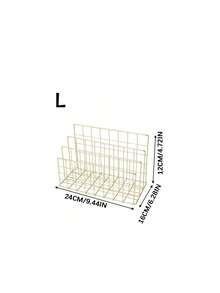 1/2 Set Modern Metal Bookcase With Three Storage Baskets, Simple Iron Desk Organizer, Desk Storage Rack, Bookshelf Storage Unit, Multi-Functional Magazine And Newspaper Holder, Suitable For Home Office Storage And Decoration - Multicolor - View 8