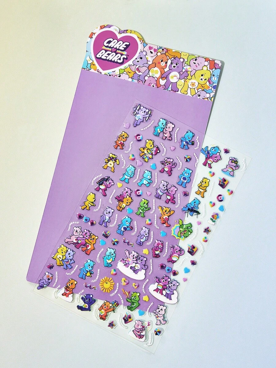 SHEIN X Care Bears Cute Graffiti Sticker, Suitable For Decorating Notebooks, Phone Cases, Suitcases, Etc - Multicolor - View 1