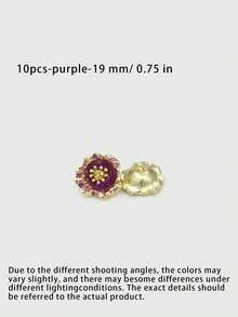 1 Pack 10 Pieces Vintage Irregular Stamen‑Shaped Metal Flower Buttons Decorative Fasteners For Sweater Top Overcoat Windbreaker Outerwear Sewing Accessories - 10pcs - View 10
