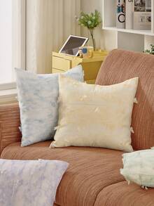 SHEIN 1 Piece, Three-Dimensional Butterfly Embroidery Decoration, Purple Orange Green Blue Printing Embroidery Pillow Cover, Decorative Pillow Pillowcase, Suitable For Daily Use - Multicolor - View 9