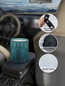1 Peça Lixeira Portátil Compacta para Carro em Plástico Durável, à Prova de Vazamentos, Impermeável e à Prova de Odores, Fácil de Limpar, Padrão Silencioso Misty Pine Forest Verde, Organizador Automotivo Unissex para Carro, Camping, Cozinha, Viagem, Outdoor e Road Trip, Decoração e Presente - Multicolorido - Visão 4