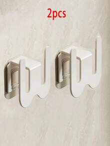 2Pcs No Drill Shoe Rack With Adhesive Strips Polished Surface Slipper Holder Wall Mounted Space Saving Organizer For Bathroom Door Modern Design Beige Green Blue Light Grey Shoe Storage - Multicolor - View 4