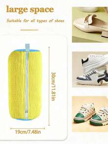 1PC Semi Closed Shoe Washing Bag - Specialized Portable Machine Washable Mesh Laundry Bag For Travel, Prevents Shoe Deformation In Washer Dryer - Multicolor - View 12