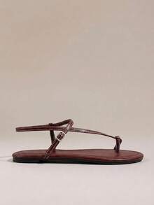 HighSole Women Heeled Sandals Summer - Burgundy - View 2