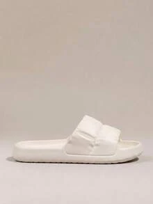 HighSole Women's Summer Slip-On Sandals, Bathroom Shower Anti-Slip Lightweight One-Piece Plastic EVA Slippers Spring Shoes Spring Break Easter For Casual Beach Style For Christmas - White - View 2