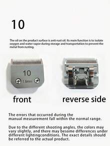 1 Pc - Removable Replacement Blade, Suitable For Professional Pet Grooming Clippers. Specifications Include 10# (1.6mm) And 40# (0.25mm), Compatible With Various Brands Of Electric Pet Grooming Clippers. - Multicolor - View 10